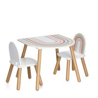KINDERSITZGRUPPE Rainbow Weiß, Kieferfarben  - Weiß/Kieferfarben, Basics, Holz/Holzwerkstoff (55/55/45cm) - Zeller Present