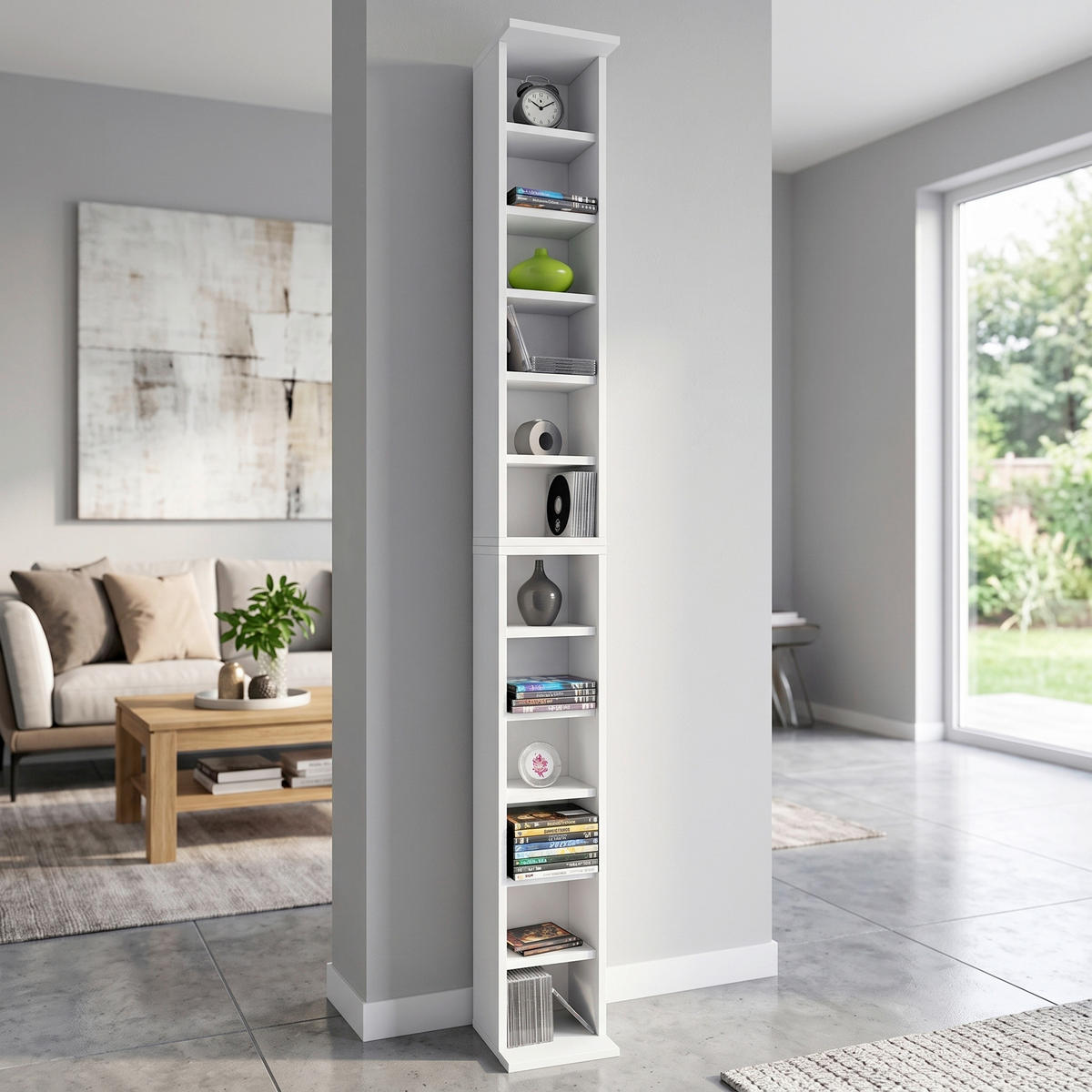 CD-REGAL - Weiss, Konventionell, Holzwerkstoff (21/183/20cm) - MID.YOU