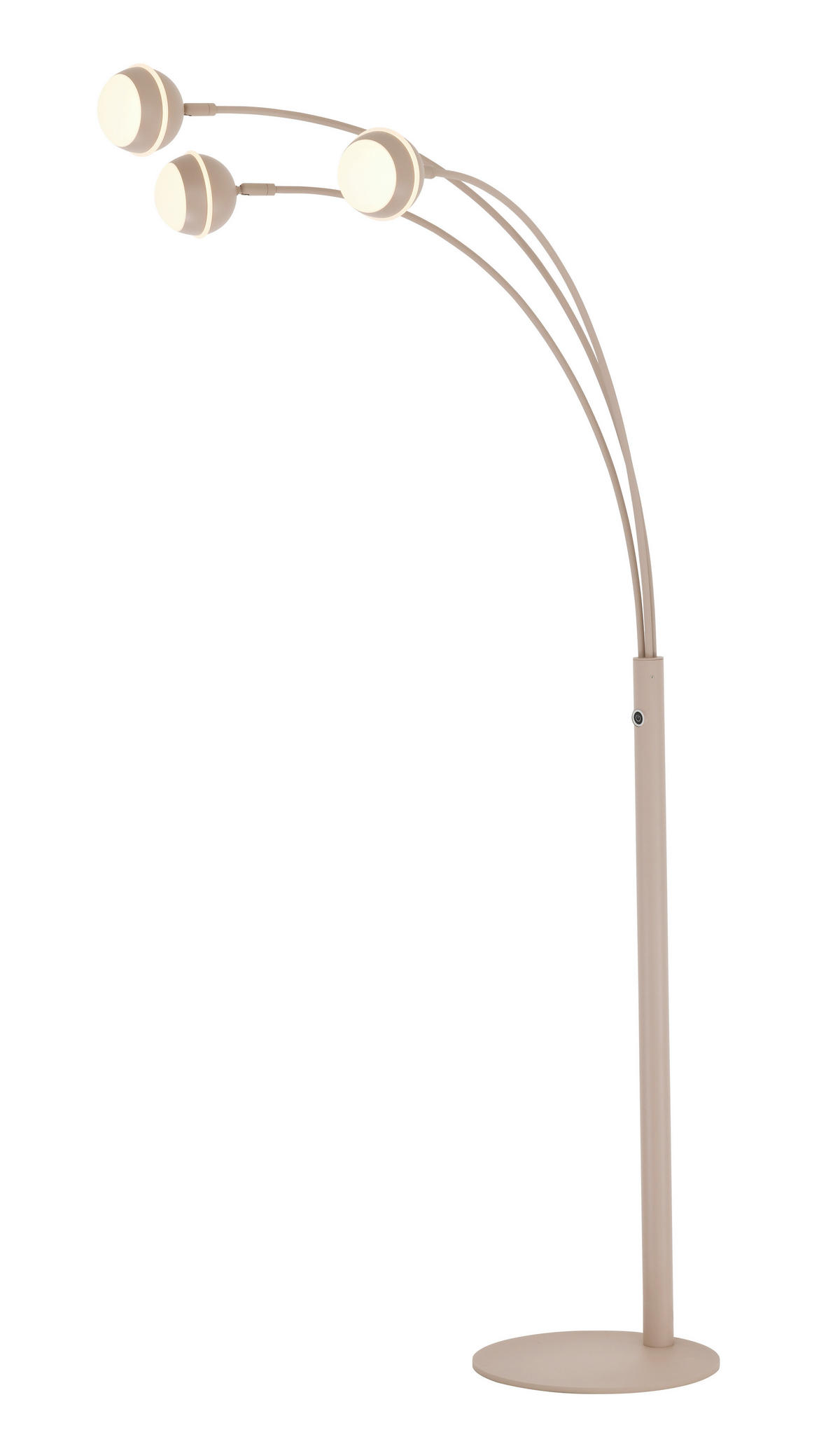 LED-STEHLEUCHTE Biarritz 78/170/79 cm  - Sandfarben/Schwarzchrom, Design, Kunststoff/Metall (78/170/79cm)