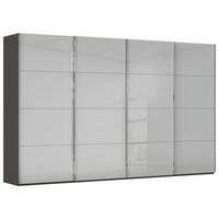 SCHWEBETÜRENSCHRANK 361/223/68 cm 4-türig Graphitfarben, Seidengrau  - Chromfarben/Seidengrau, Design, Glas/Holzwerkstoff (361/223/68cm) - Novel