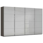 SCHWEBETÜRENSCHRANK  in Graphitfarben, Seidengrau  - Chromfarben/Seidengrau, Design, Glas/Holzwerkstoff (361/223/68cm) - Novel