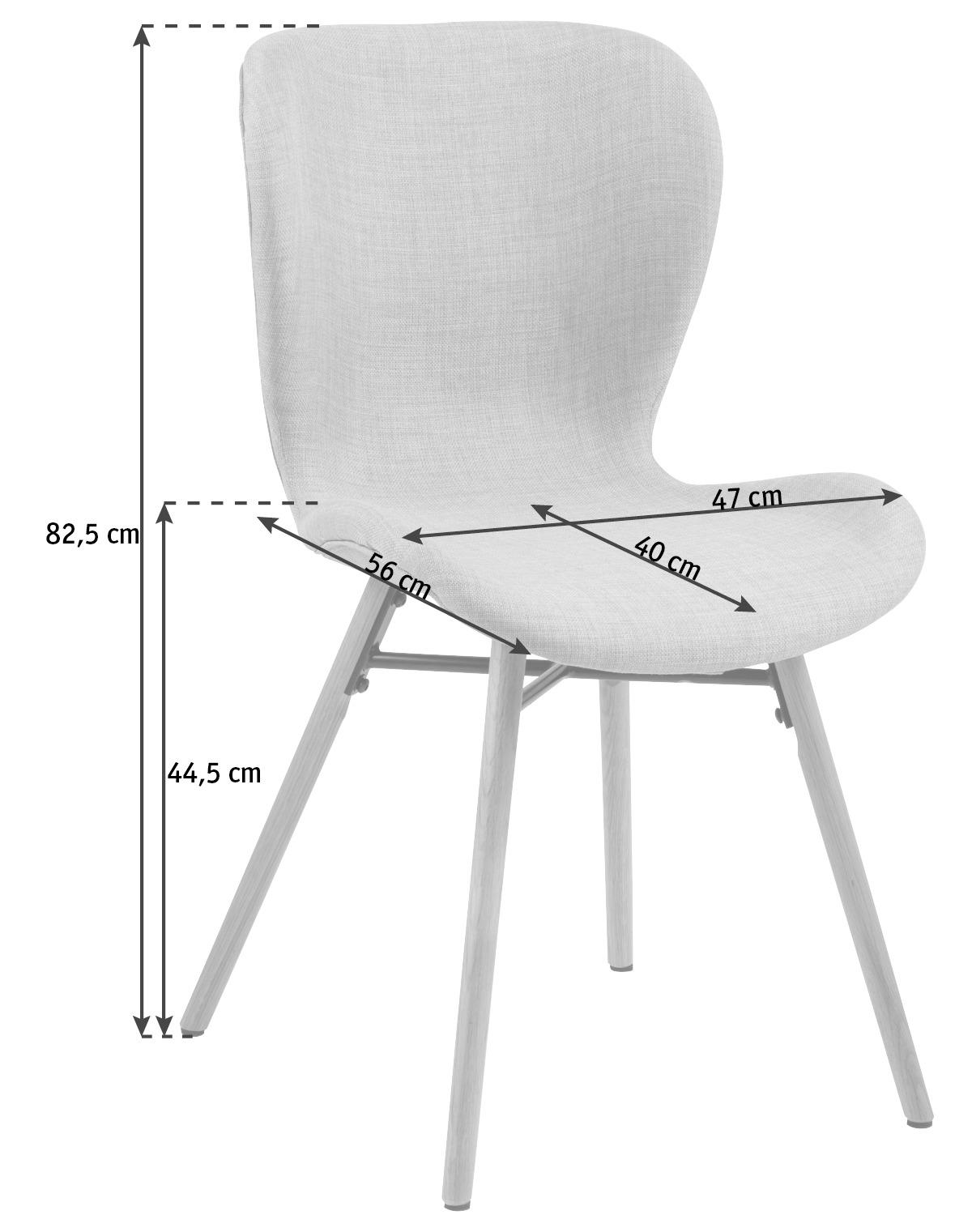 STUHL Webstoff Eichefarben, Sandfarben  - Sandfarben/Eichefarben, LIFESTYLE, Holz/Textil (47/82,5/53cm) - Livetastic