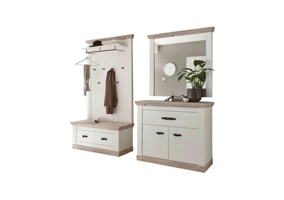 GARDEROBE 4-teilig  in 224/201/45 cm  - Hellbraun/Pinienfarben, Design, Holzwerkstoff (224/201/45cm) - MID.YOU