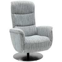 RELAXSESSEL Flachgewebe Relaxfunktion, Kopfteilverstellung, Fußteilverstellung, Rücken echt    - Edelstahlfarben/Grau, Design, Textil/Metall (71/112/83cm) - Dieter Knoll