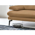3-SITZER-SOFA in Leder Honig  - Schwarz/Honig, Design, Leder/Metall (222/86/104cm) - Dieter Knoll