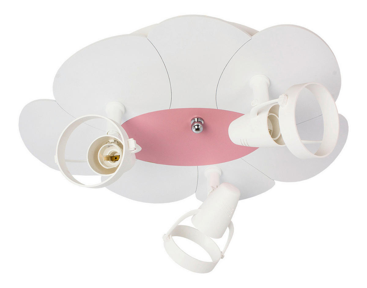 KINDERDECKENLEUCHTE Blume 39/33/16 cm  - Rosa/Weiß, Basics, Holzwerkstoff/Kunststoff (39/33/16cm)