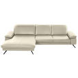 ECKSOFA  in Echtleder Naturfarben  193/328 cm  - Schwarz/Naturfarben, Design, Leder/Metall (193/328cm) - Dieter Knoll