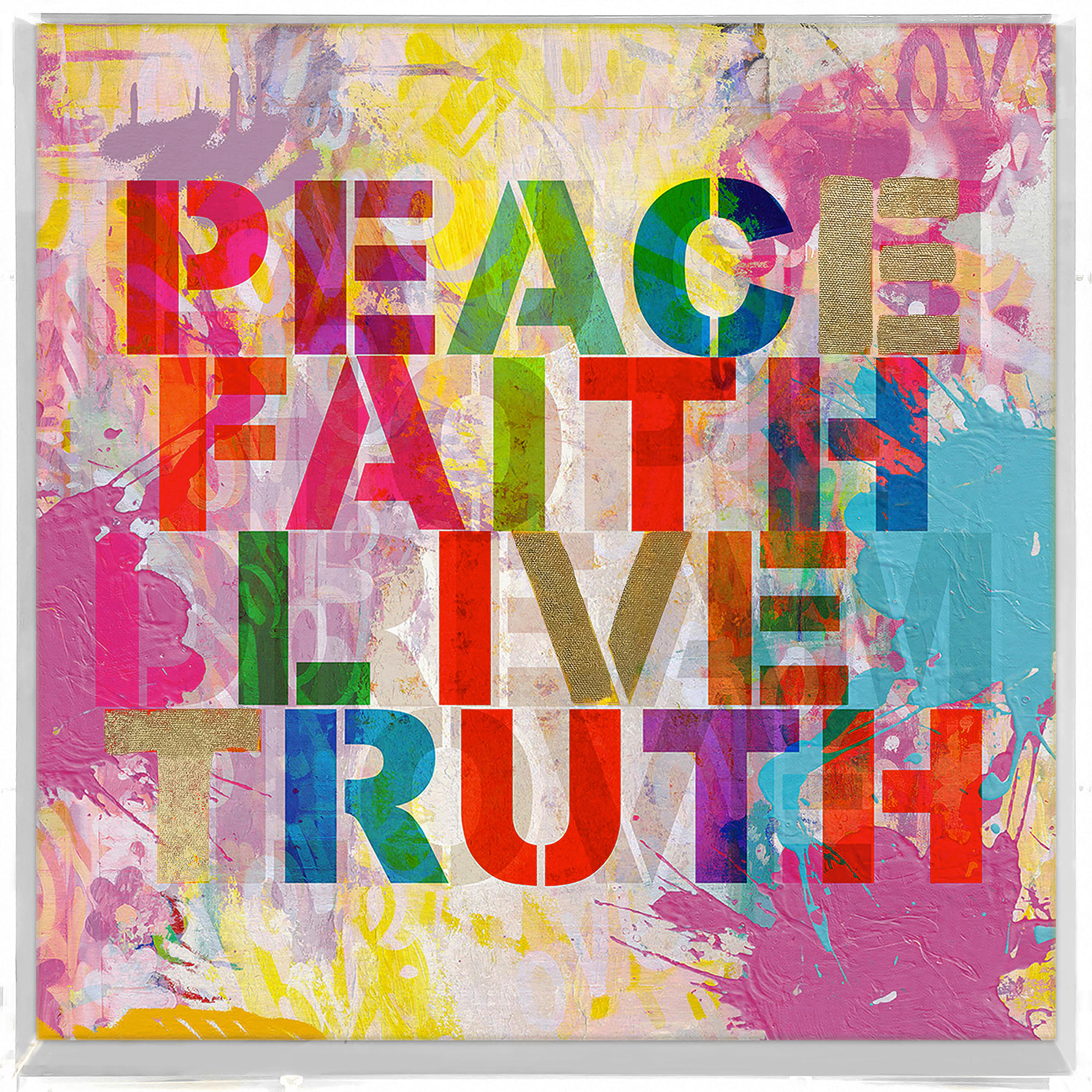 KUNSTDRUCK Text 40/40 cm  - Pink/Grün, Trend, Holz/Kunststoff (40/40cm) - Monee