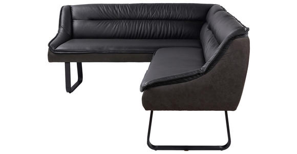 ECKBANK 178/237 cm in Anthrazit - Anthrazit/Schwarz, Design, Leder/Textil (178/237cm) - Novel
