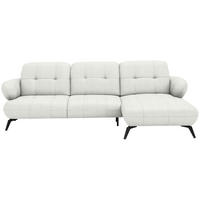 ECKSOFA Flachgewebe Grauweiss  - Schwarz/Grauweiss, Design, Textil/Metall (282/189cm) - Novel