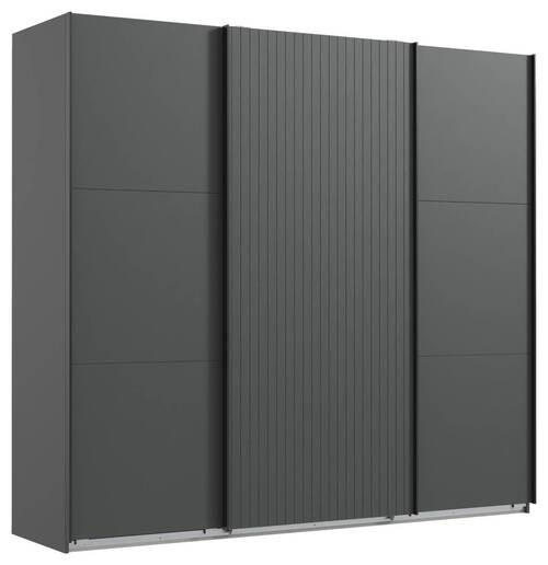 SCHWEBETÜRENSCHRANK 250/216/65 cm 3-türig Graphitfarben  - Graphitfarben, MODERN, Holzwerkstoff (250/216/65cm) - MID.YOU