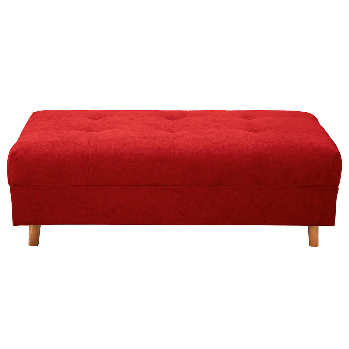 ECKSOFA inkl. Hocker Ariella Rot Mikrofaser Rückenkissen, Hocker  - Rot/Naturfarben, Design, Holz/Textil (161/231cm) - Livetastic