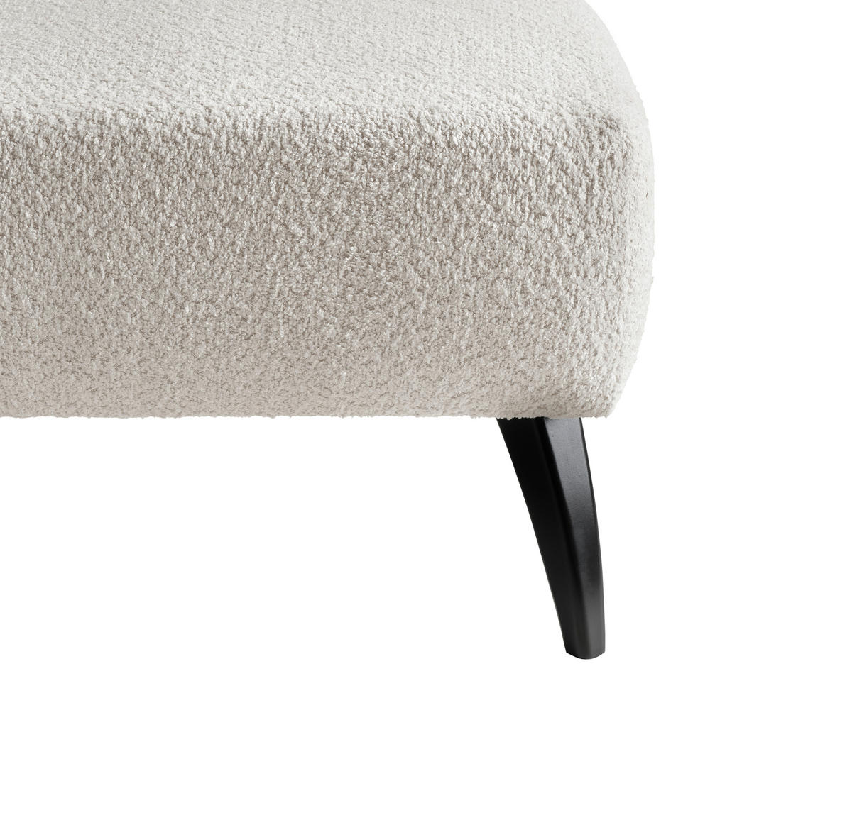 HOCKER Bouclé Buche, Fichte, Kiefer Weiß  - Schwarz/Weiß, MODERN, Holz/Textil (66/44/66cm) - MID.YOU