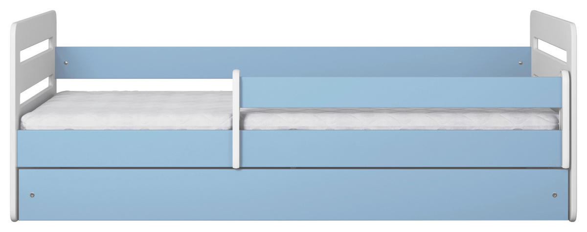 KINDER-/JUNIORBETT 80/140 cm  in Blau, Weiß  - Blau/Birkefarben, MODERN, Holz/Holzwerkstoff (80/140cm) - MID.YOU