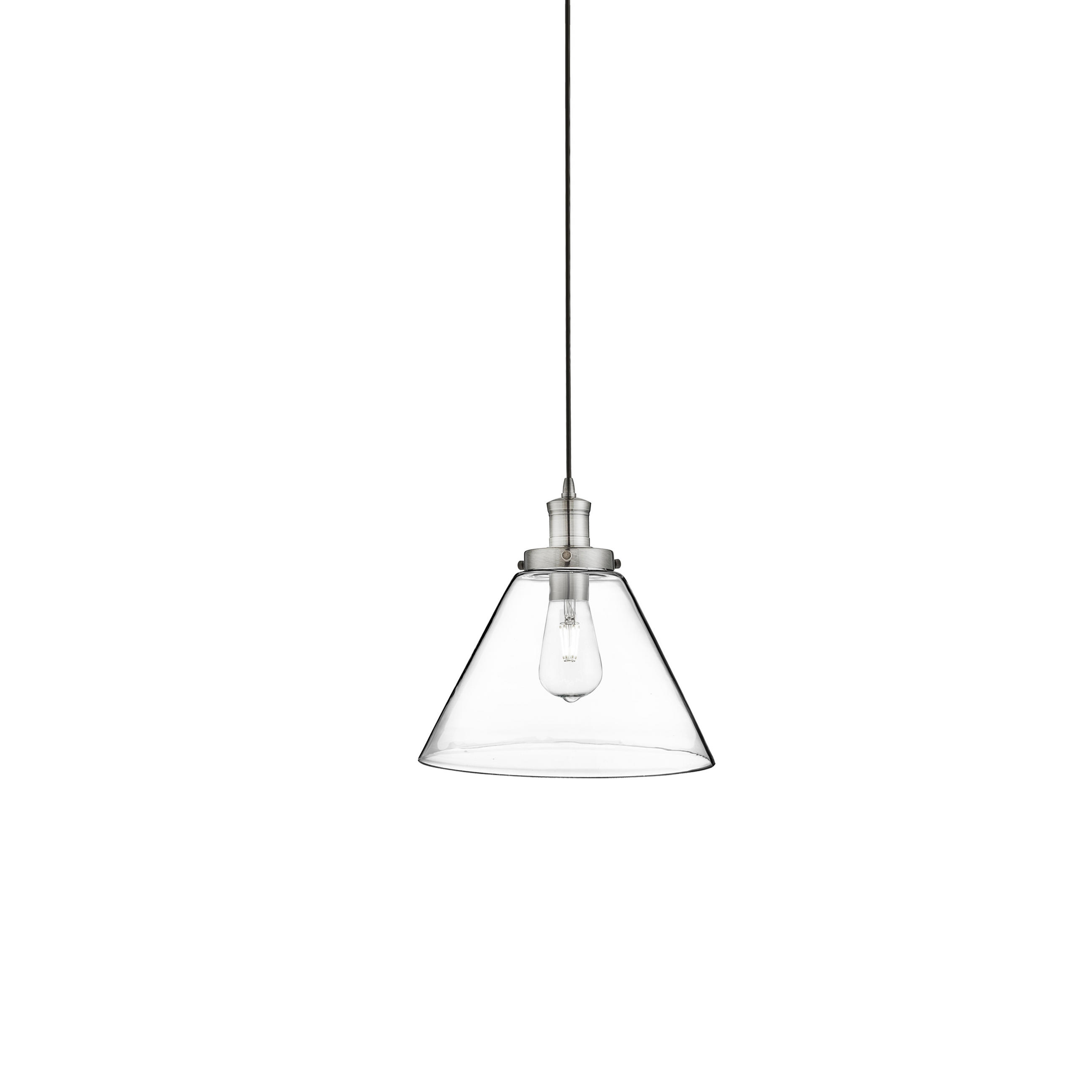 SVJETILJKA VISEĆA  29/28 cm      Pyramid Pendant  - srebrne boje/prozirno, Basics, staklo/metal (29/28cm)