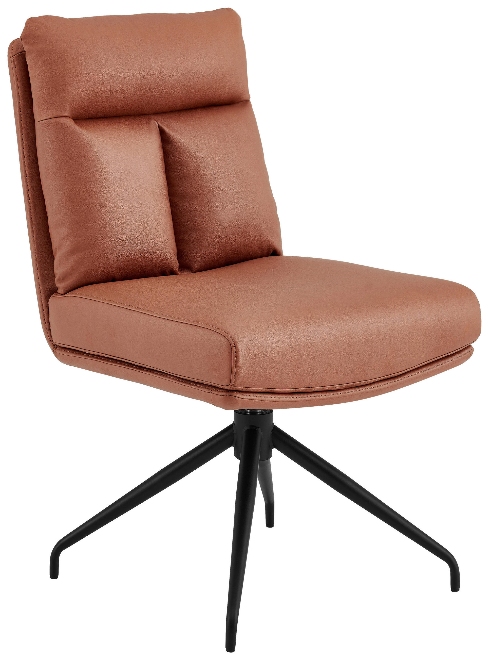 STUHL - Cognac/Schwarz, Design, Textil/Metall (51,5/89,5/65cm) - Novel