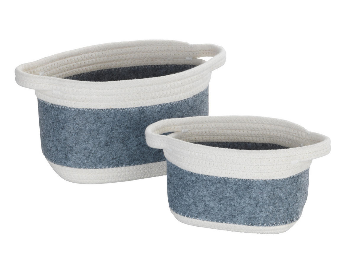 AUFBEWAHRUNGSKÖRBCHEN     - Hellgrau/Weiß, Basics, Textil (24/16/16cm) - Wenko