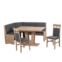 ECKBANKGRUPPE Mikrofaser Grau, Eiche Artisan  - Eiche Artisan/Grau, KONVENTIONELL, Holz/Textil (125/89/165cm) - MID.YOU