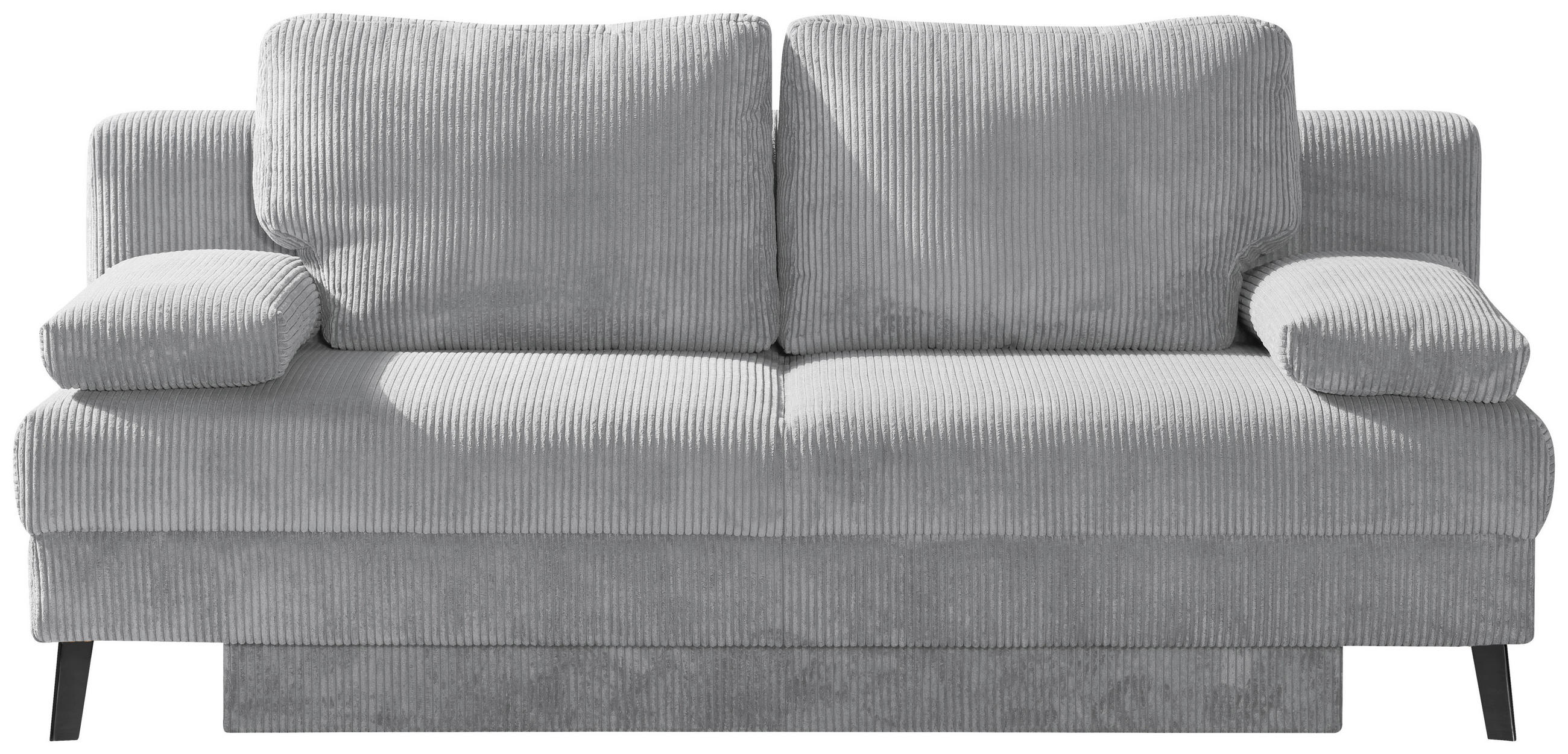 SCHLAFSOFA in Cord Hellgrau  - Hellgrau/Schwarz, MODERN, Textil/Metall (194/91/90cm) - Novel