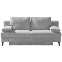 SCHLAFSOFA in Cord Hellgrau  - Hellgrau/Schwarz, MODERN, Textil/Metall (194/91/90cm) - Novel