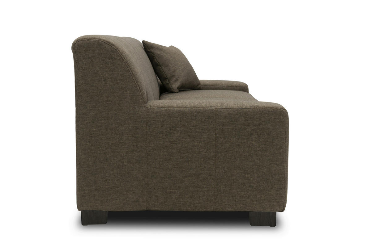 2-SITZER-SOFA Webstoff Graubraun  - Wengefarben/Graubraun, Design, Holz/Textil (194/74/85cm) - MID.YOU