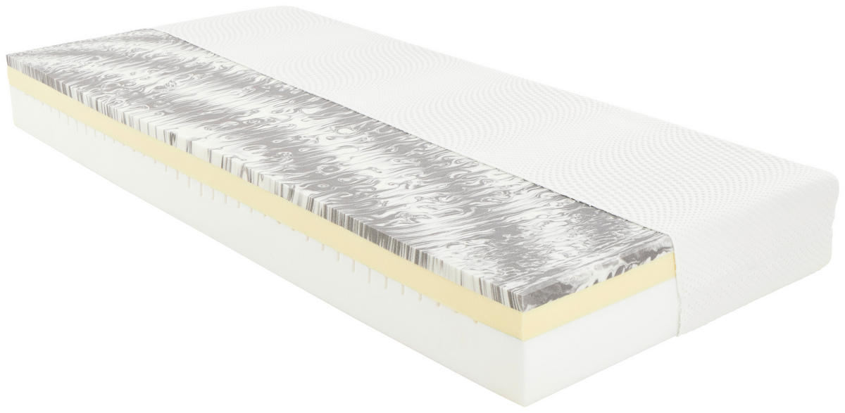 VISCOMATRATZE THERMO FIT H2 90/200 cm Höhe ca. 21 cm  - Weiß, Textil (90/200cm) - Ele