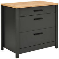 SCHUBKASTENUNTERSCHRANK 100/92/60 cm  in Anthrazit  - Anthrazit/Schwarz, MODERN, Holzwerkstoff/Metall (100/92/60cm) - home24