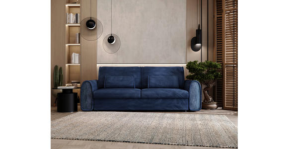 SCHLAFSOFA in Cord, Feincord Dunkelblau  - Schwarz/Dunkelblau, KONVENTIONELL, Kunststoff/Textil (240/83/116cm) - Carryhome