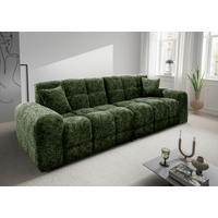 VIERSITZER-SOFA in Struktur Waldgrün  - Waldgrün/Schwarz, MODERN, Kunststoff/Textil (300/87/120cm) - Livetastic