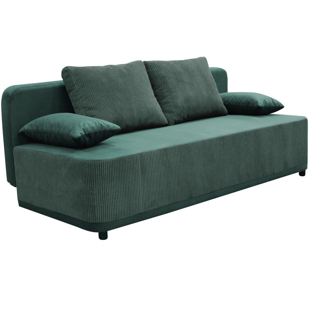 SCHLAFSOFA  mit Liegefunktion Velours Grün  - Schwarz/Grün, Design, Kunststoff/Textil (197/90/83cm) - MID.YOU