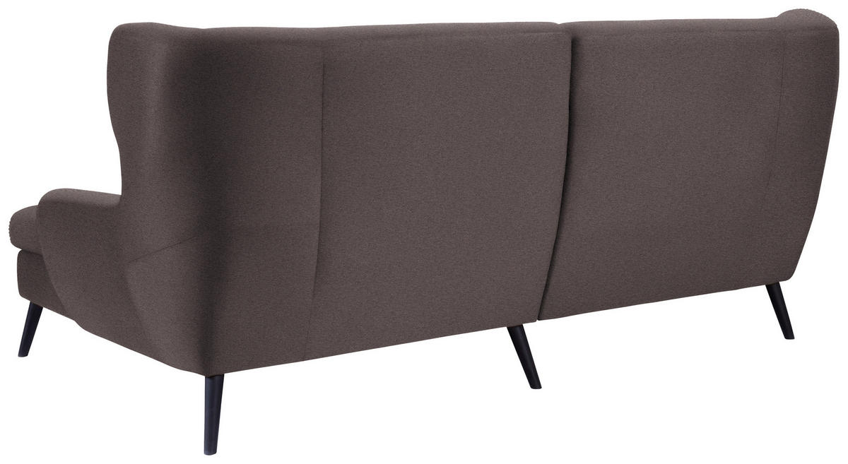 ECKSOFA in Mikrofaser Braun  237/165 cm  - Schwarz/Braun, Design, Holz/Textil (237/165cm) - Stylife