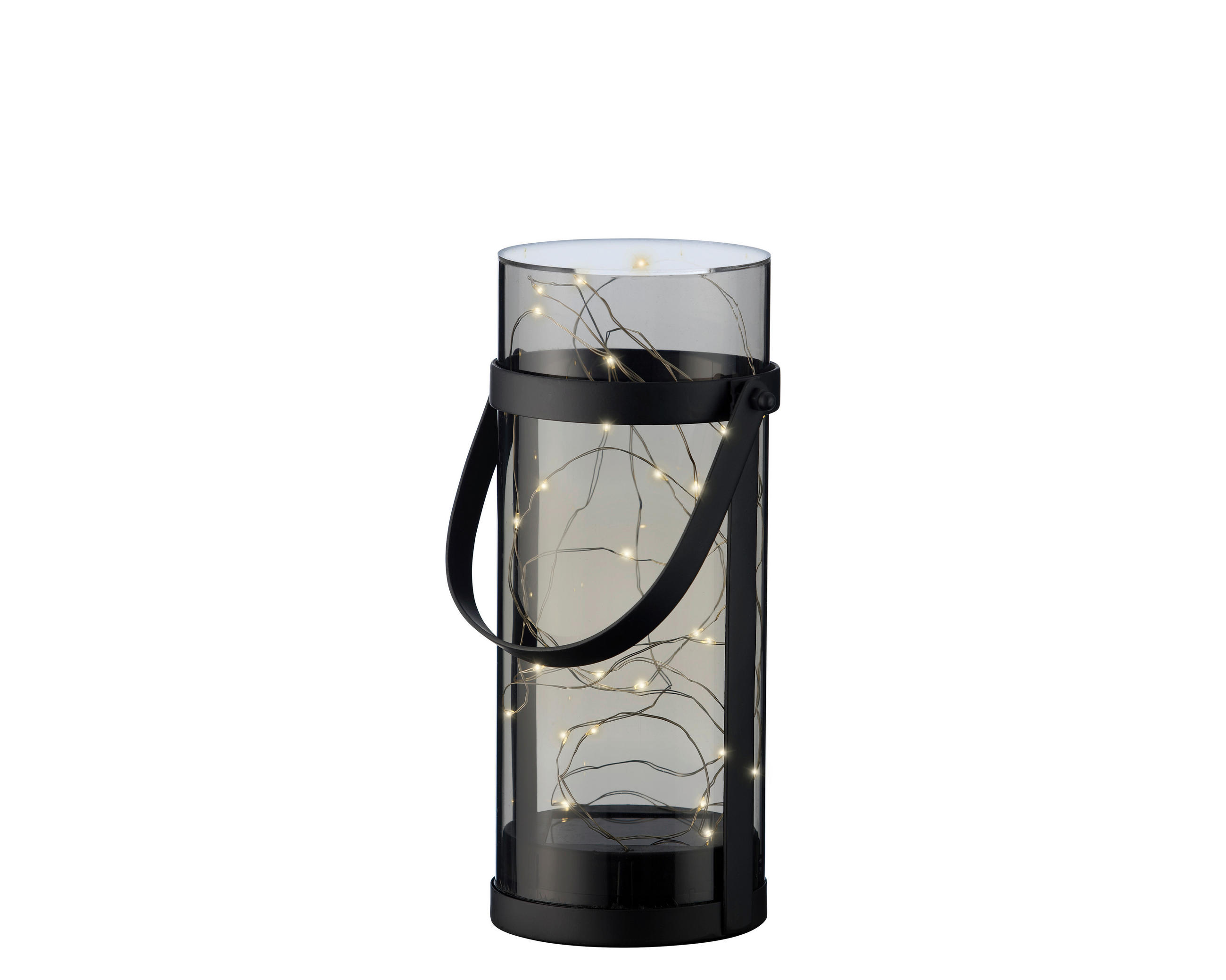 LED-LATERNE - Grau, MODERN, Kunststoff/Metall (10/34cm)