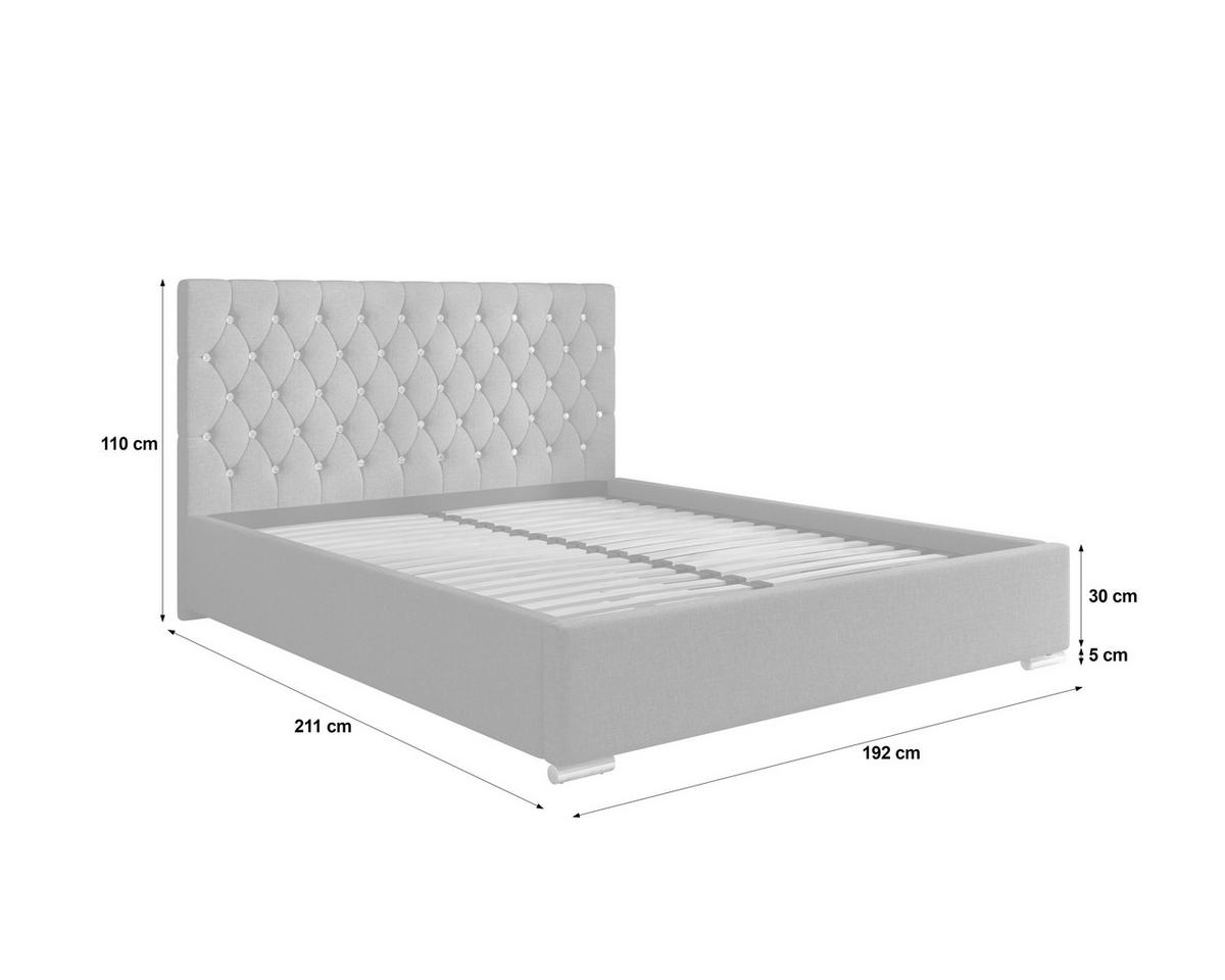 POLSTERBETT 180/200 cm,  in Dunkelrot, gepolstertes Kopfteil, Lattenrost, Bettkasten,  - Chromfarben/Schwarz, MODERN, Holz/Kunststoff (180/200cm) - Chameo