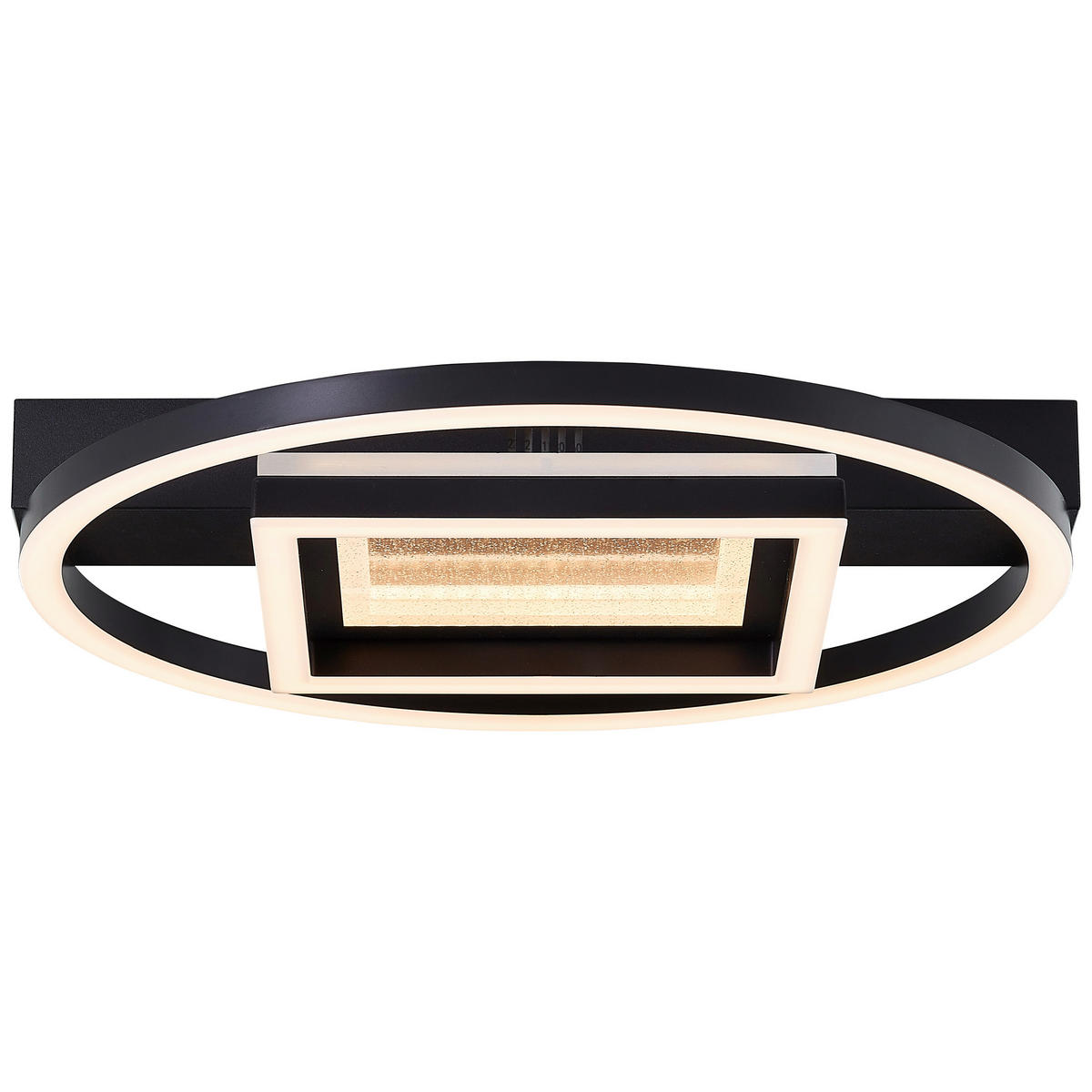 LED-DECKENLEUCHTE 37/6/37 cm   - Schwarz, Design, Kunststoff/Metall (37/6/37cm) - Brilliant