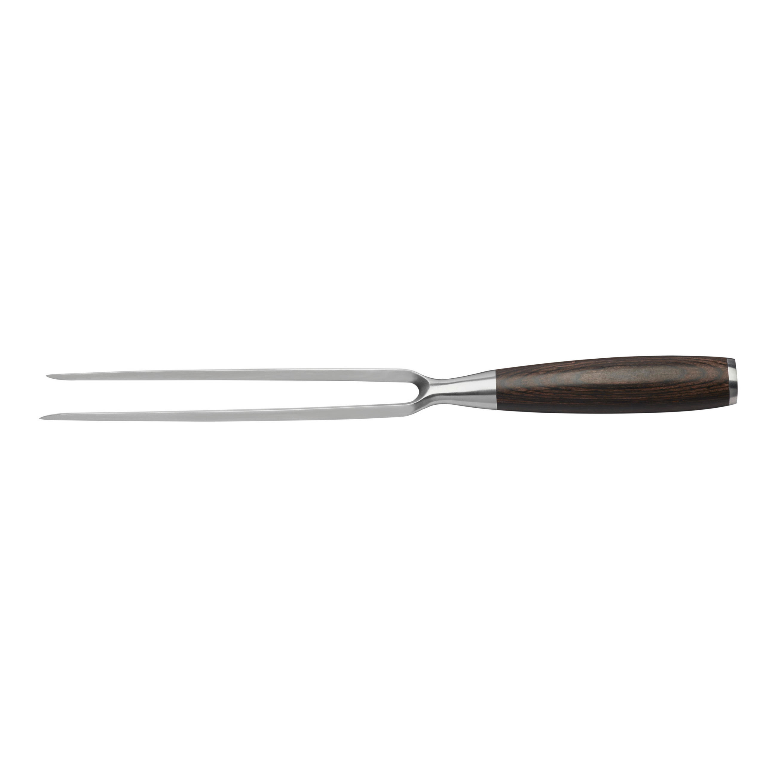FLEISCHGABEL - Edelstahlfarben/Braun, Basics, Holz/Metall (37.5/7.5/3.5cm) - CHEF CUISINE