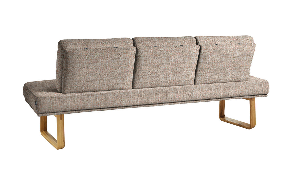 SITZBANK 224/92/78 cm  in Orange, Eichefarben  - Eichefarben/Orange, Design, Holz/Textil (224/92/78cm) - Dieter Knoll