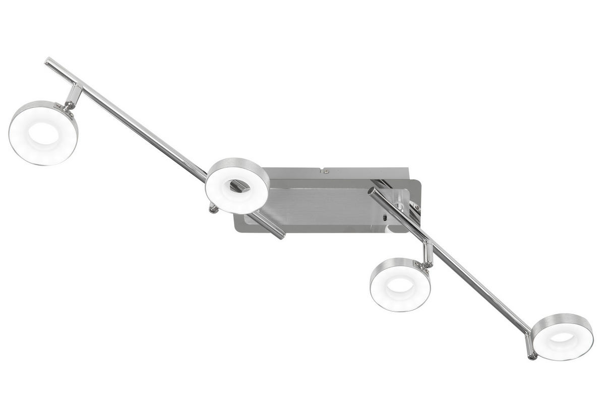 LED ZÁŘIČ, barvy hliníku, barvy chromu, teplá bílá, studená bílá, 84,5/9/18,8 cm - barvy chromu/barvy hliníku, Design, kov (84,5/9/18,8cm) - Novel