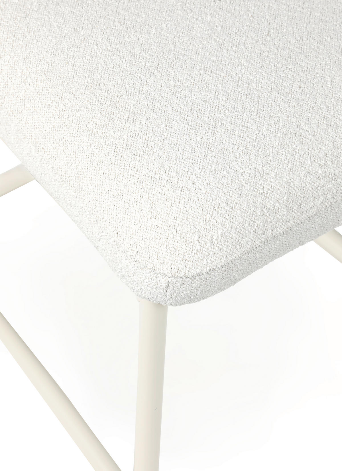 SCHWINGSTUHL  in Stahl Webstoff, Bouclé  - Perlmutt/Weiß, Basics, Textil/Metall (48/86,5/62,5cm) - Tom Tailor