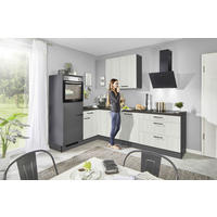 ECKKÜCHE 175/275 cm  in Graphitfarben, Tannenholzfarben  - Tannenholzfarben/Schwarz, Design, Holzwerkstoff/Metall (175/275cm) - Xora