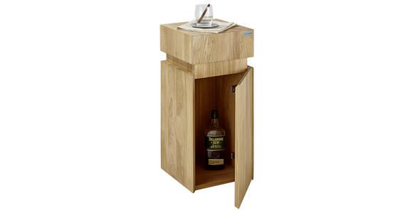 BEISTELLTISCH Wildeiche massiv quadratisch Eichefarben - Eichefarben, MODERN, Holz (30/30/65,5cm) - Linea Natura