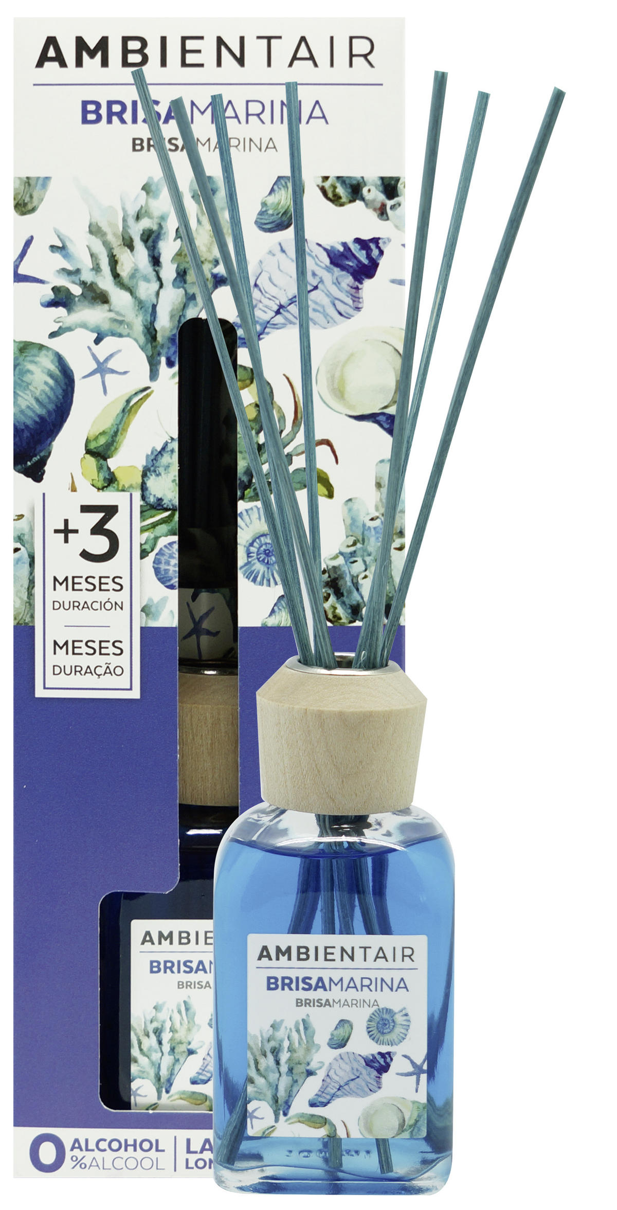Difuzor  100 ml  - višebojno, Basics, staklo/drvo (100ml) - Ambientair