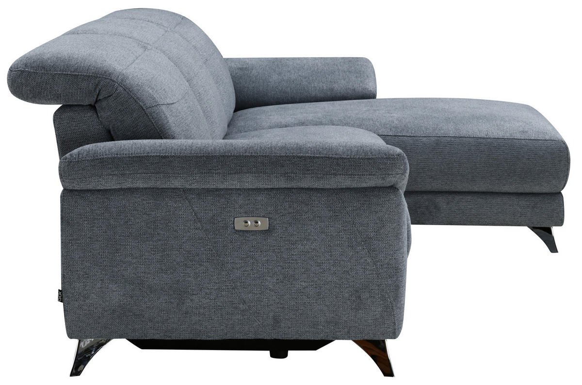 SEDEŽNA GARNITURA, struktura svetlo modra  - srebrne barve/svetlo modra, Design, tekstil (269/167cm) - Xora