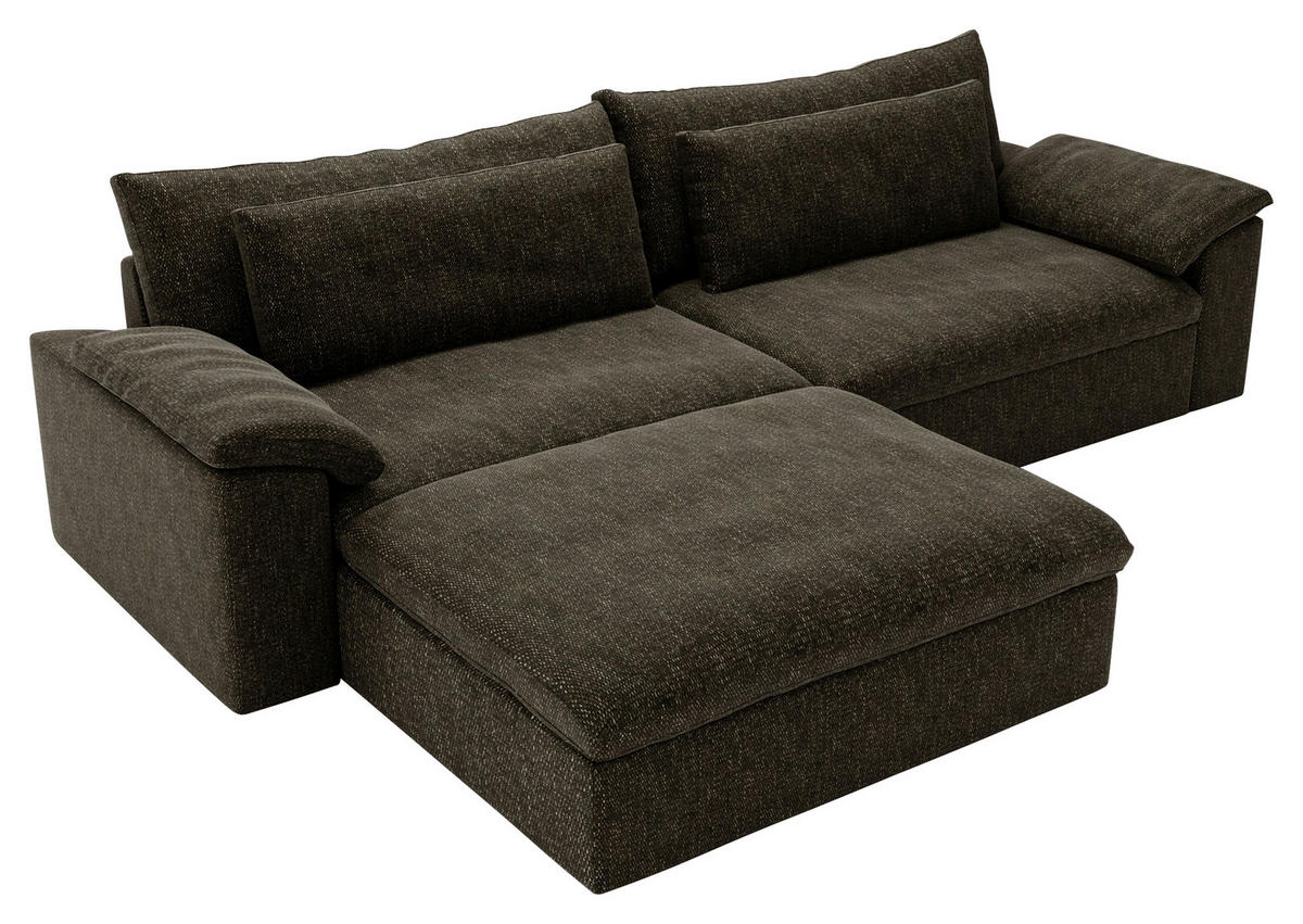 ECKSOFA  in Webstoff Schwarz  198/306 cm  - Schwarz, MODERN, Kunststoff/Textil (198/306cm) - Carryhome
