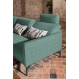 ECKSOFA in Flachgewebe Türkis  - Türkis/Anthrazit, Design, Textil/Metall (230/254cm) - Ambiente