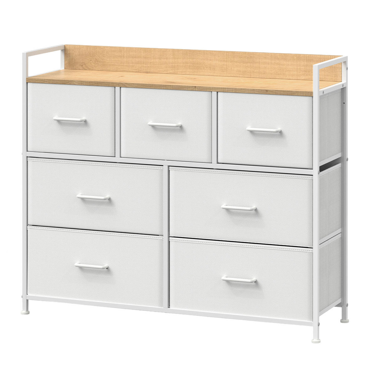 KOMMODE , 98/85/28,5 cm, 7 Schublade(n)  - Eichefarben/Weiß, Trend, Holzwerkstoff/Kunststoff (98/85/28,5cm) - Boxxx