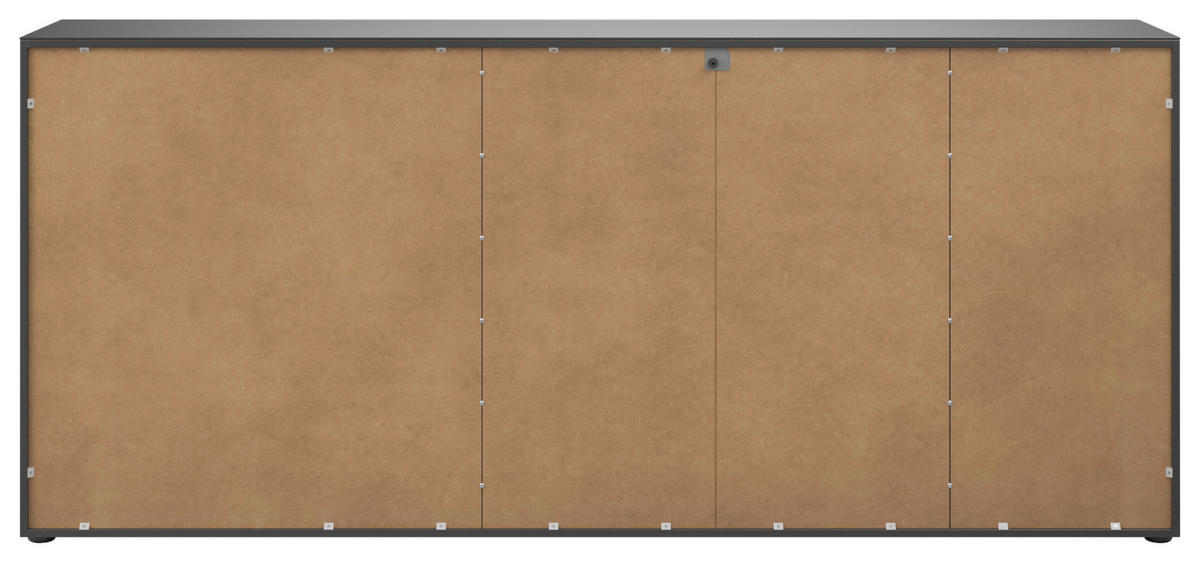 SIDEBOARD Style  in 225/98,7/40 cm  - Anthrazit/Anthrazit Hochglanz, Basics, Glas/Holzwerkstoff (225/98,7/40cm)