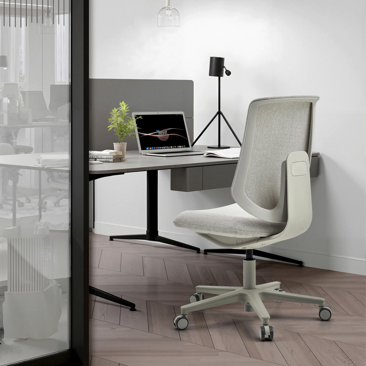 DREHSTUHL Flachgewebe Taupe  - Taupe, MODERN, Kunststoff/Textil (44/99/56cm) - MID.YOU