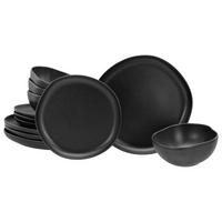 TAFELSERVICE Schwarz 12-teilig  - Schwarz, Basics, Keramik - Creatable