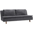 SCHLAFSOFA Flachgewebe Dunkelgrau  - Eichefarben/Dunkelgrau, KONVENTIONELL, Holz/Textil (205/85/98cm) - Carryhome