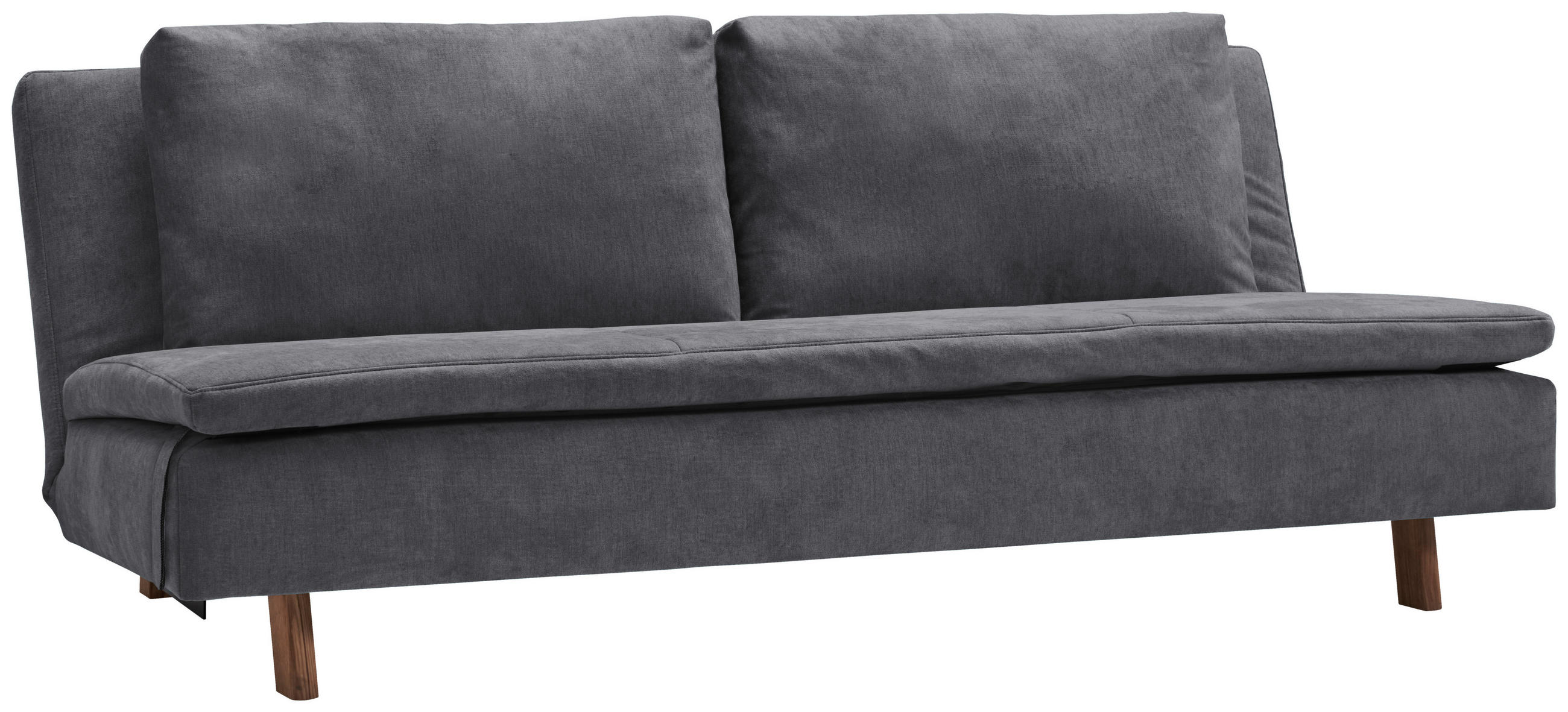 SCHLAFSOFA Flachgewebe Dunkelgrau - Eichefarben/Dunkelgrau, KONVENTIONELL, Holz/Textil (205/85/98cm) - Carryhome